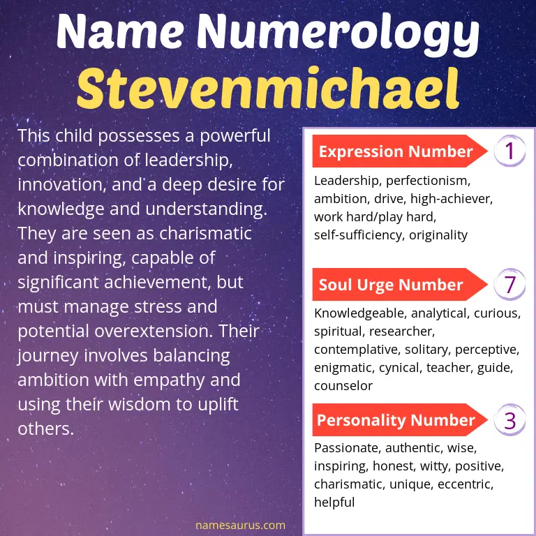 numerology of the name stevenmichael.
