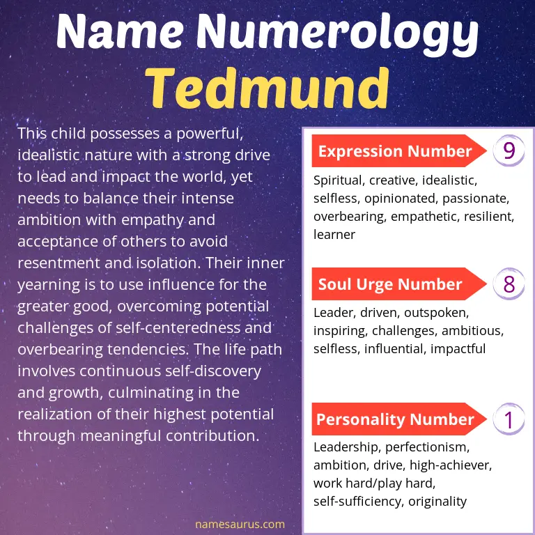 numerology of the name tedmund.