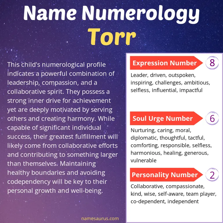 numerology of the name torr.