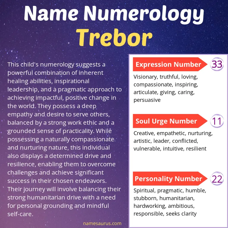numerology of the name trebor.