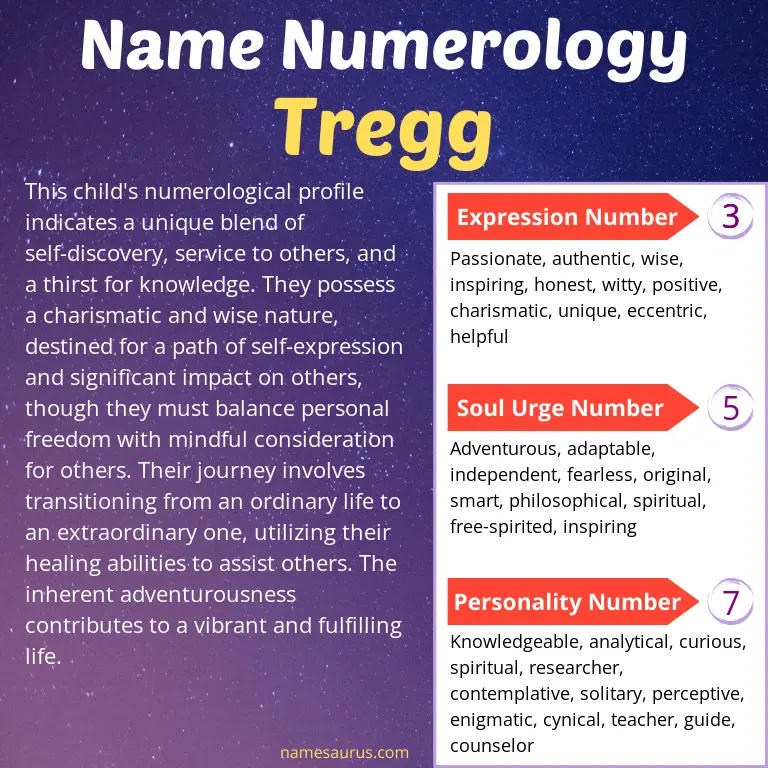 numerology of the name tregg.