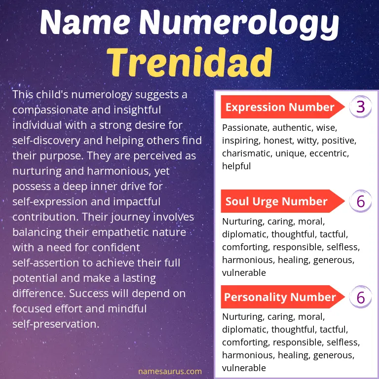 numerology of the name trenidad.