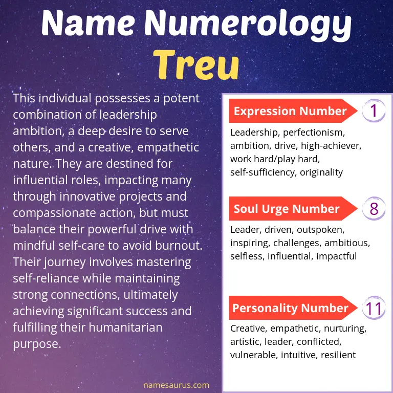 numerology of the name treu.