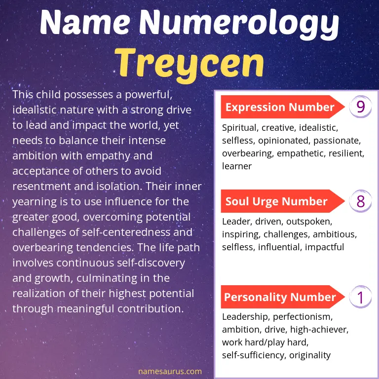 numerology of the name treycen.