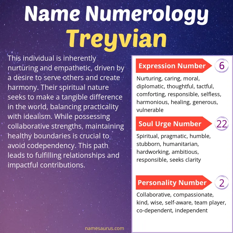 numerology of the name treyvian.