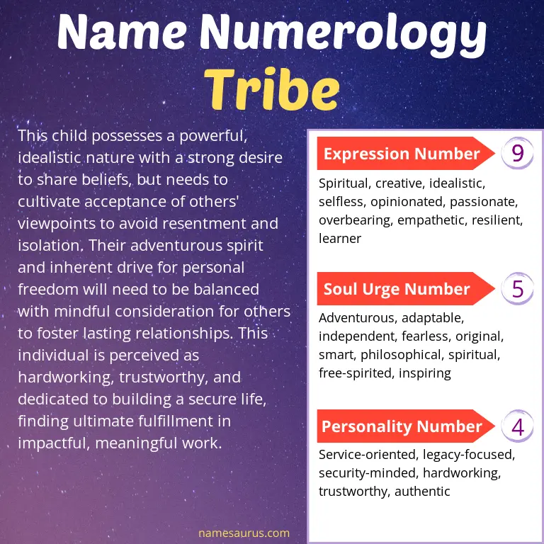 numerology of the name tribe.
