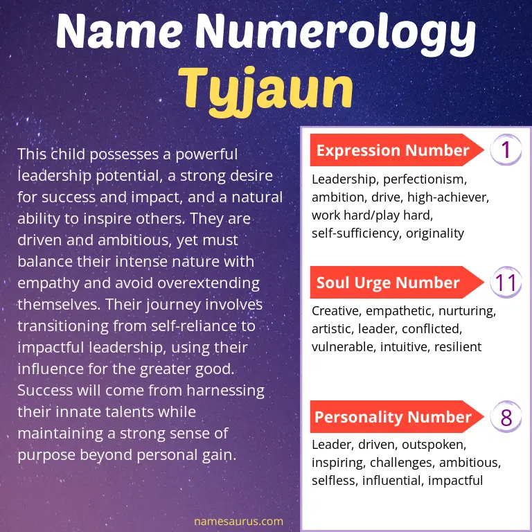 numerology of the name tyjaun.
