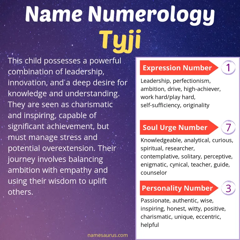 numerology of the name tyji.