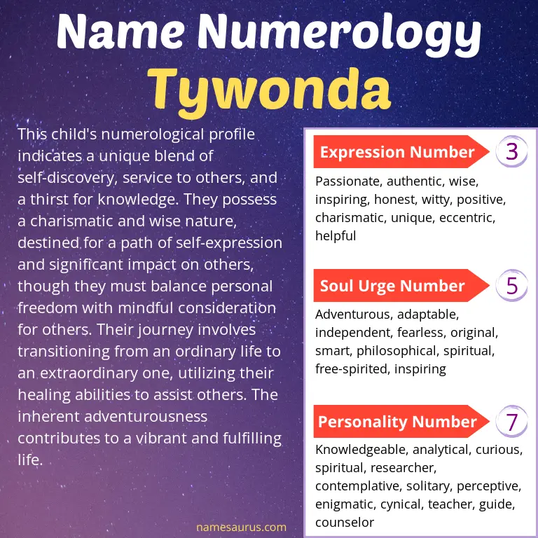 numerology of the name tywonda.