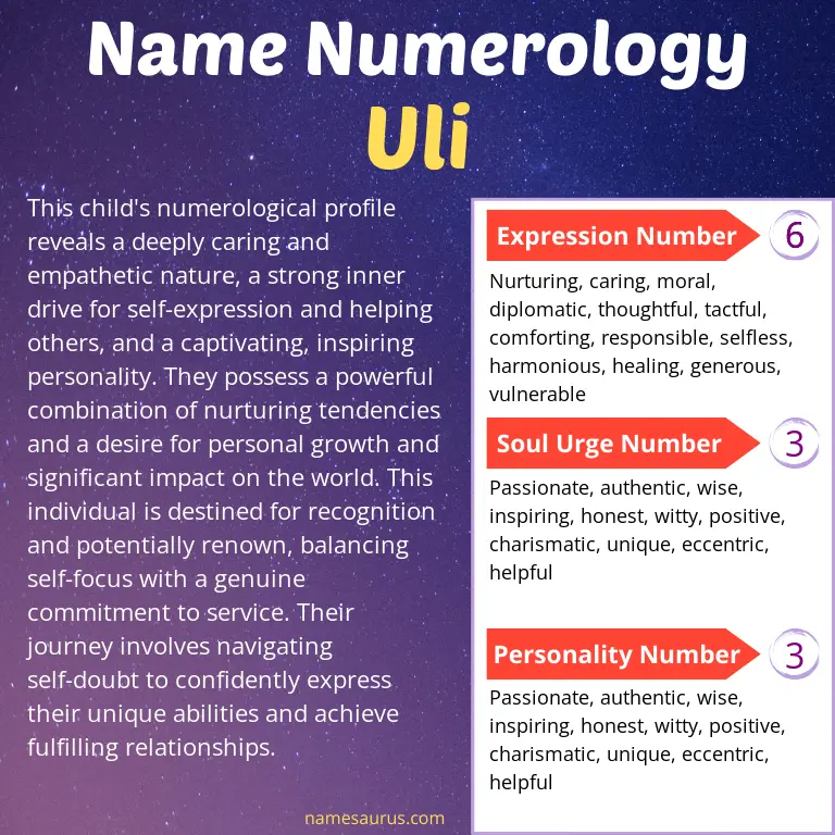 numerology of the name uli.