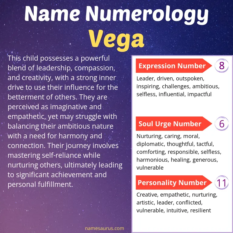 numerology of the name vega.