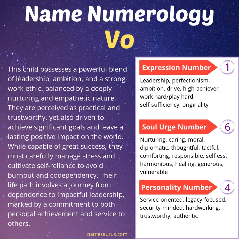 numerology of the name vo.