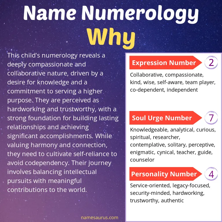 numerology of the name why.