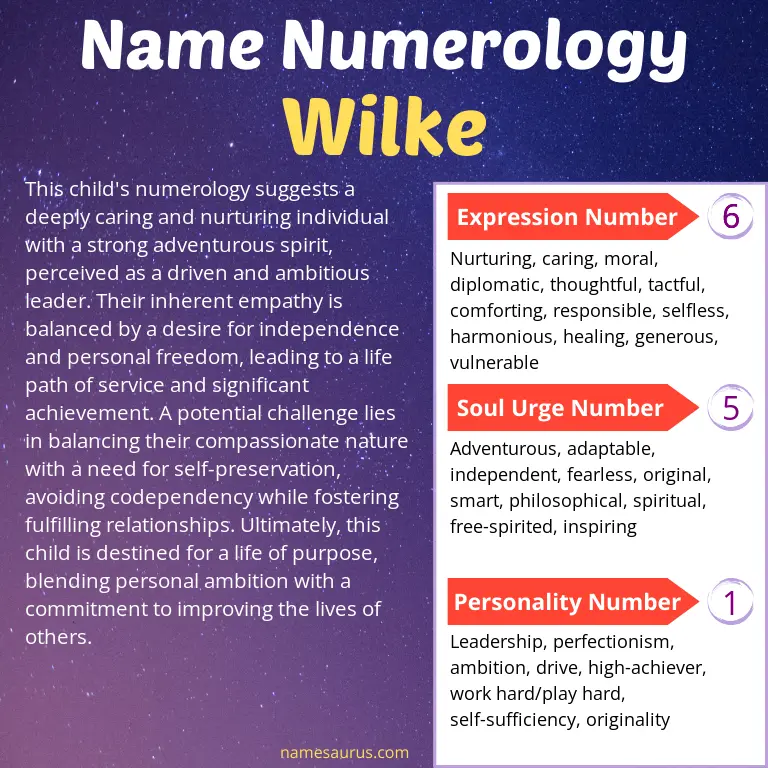numerology of the name wilke.