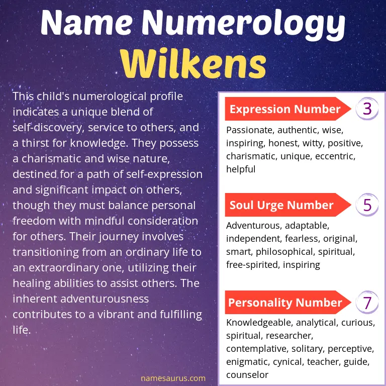 numerology of the name wilkens.