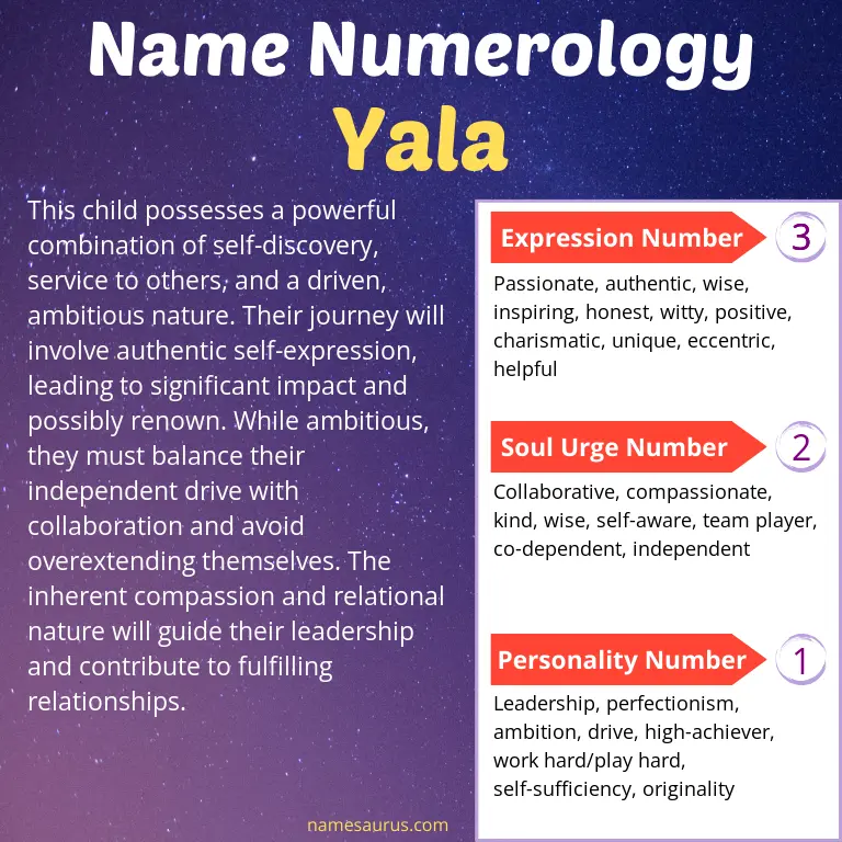numerology of the name yala.