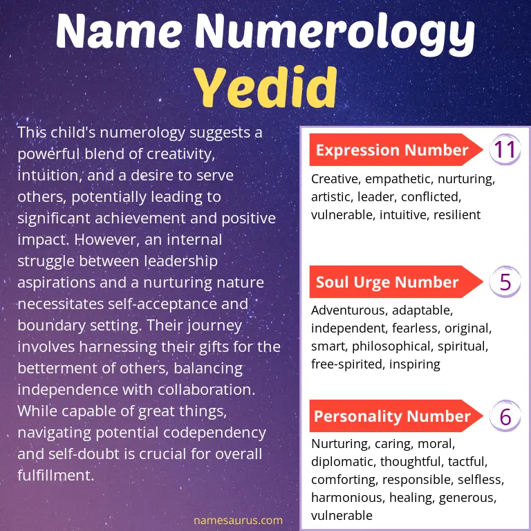 numerology of the name yedid.