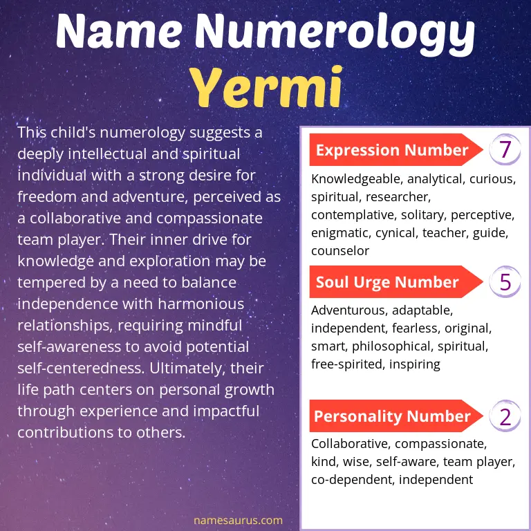 numerology of the name yermi.