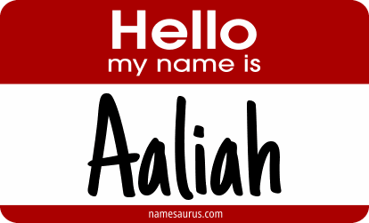 Hello my name is Aaliah png download