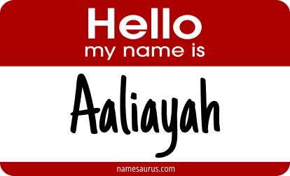 Hello my name is Aaliayah png download