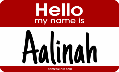 Hello my name is Aalinah png download