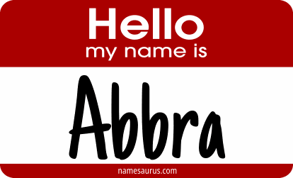 Hello my name is Abbra png download