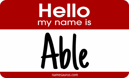 Hello my name is Able png download