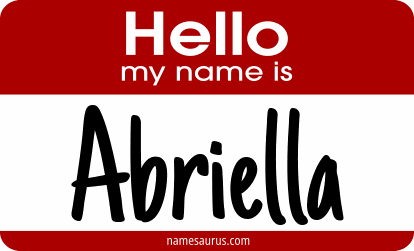 Hello my name is Abriella png download