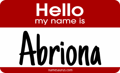 Hello my name is Abriona png download