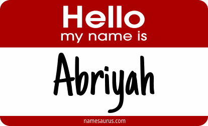 Hello my name is Abriyah png download