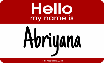 Hello my name is Abriyana png download