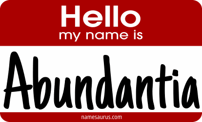 Hello my name is Abundantia png download