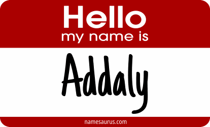 Hello my name is Addaly png download