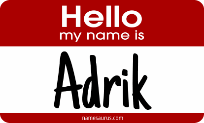 Hello my name is Adrik png download