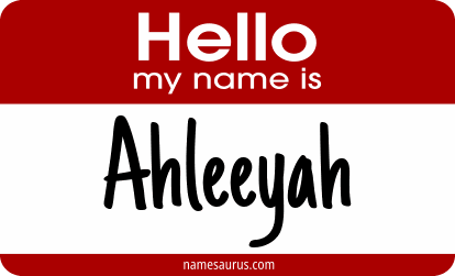 Hello my name is Ahleeyah png download