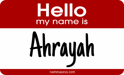 Hello my name is Ahrayah png download