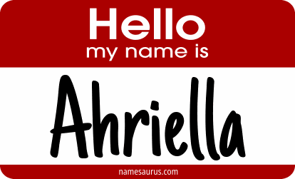 Hello my name is Ahriella png download