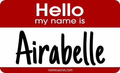 Hello my name is Airabelle png download