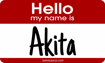 Hello my name is Akita png download