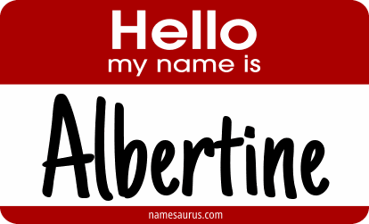 Hello my name is Albertine png download