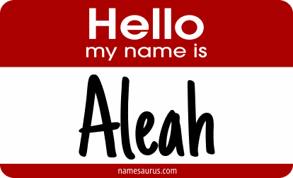 Hello my name is Aleah png download