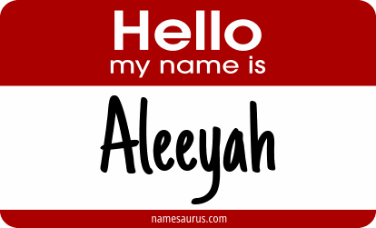 Hello my name is Aleeyah png download