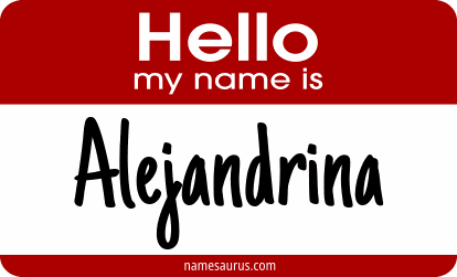 Hello my name is Alejandrina png download