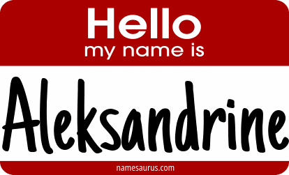 Hello my name is Aleksandrine png download