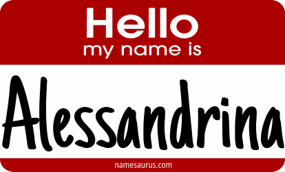 Hello my name is Alessandrina png download