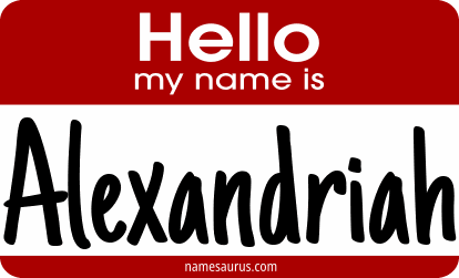 Hello my name is Alexandriah png download