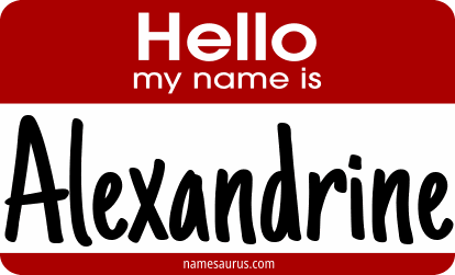 Hello my name is Alexandrine png download