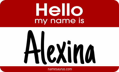 Hello my name is Alexina png download