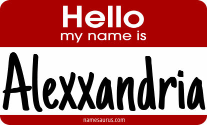 Hello my name is Alexxandria png download