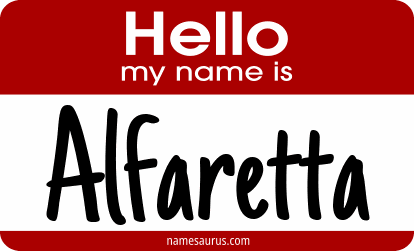 Hello my name is Alfaretta png download